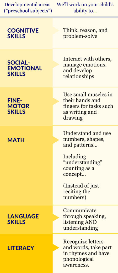 6 key developmental areas