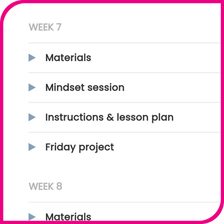 Curriculum weekly schedule