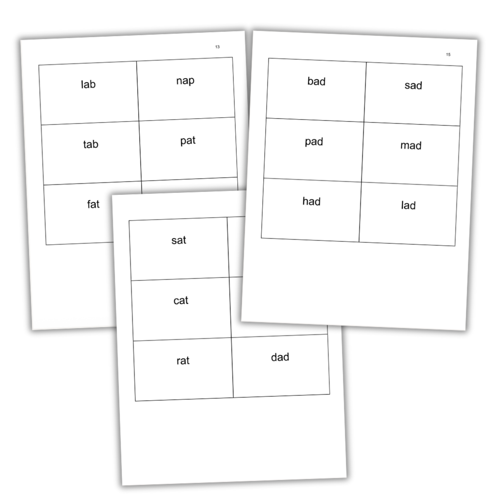 CVC words flashcards