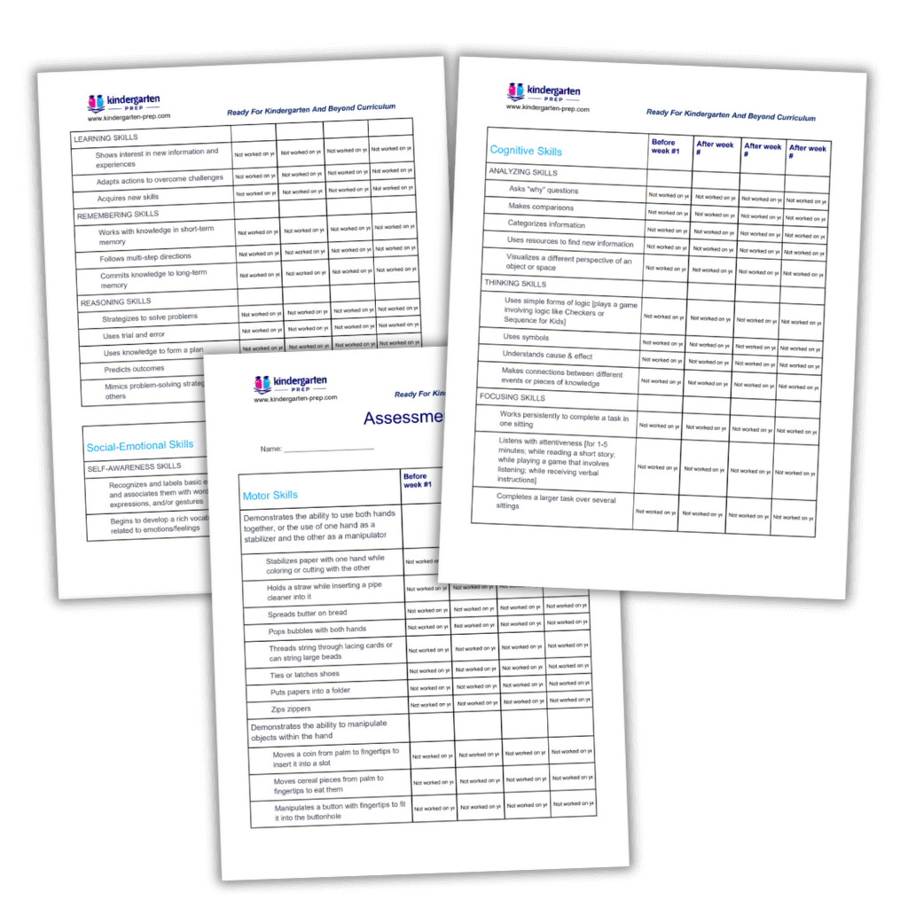 Kindergarten readiness assessment and progress tracking