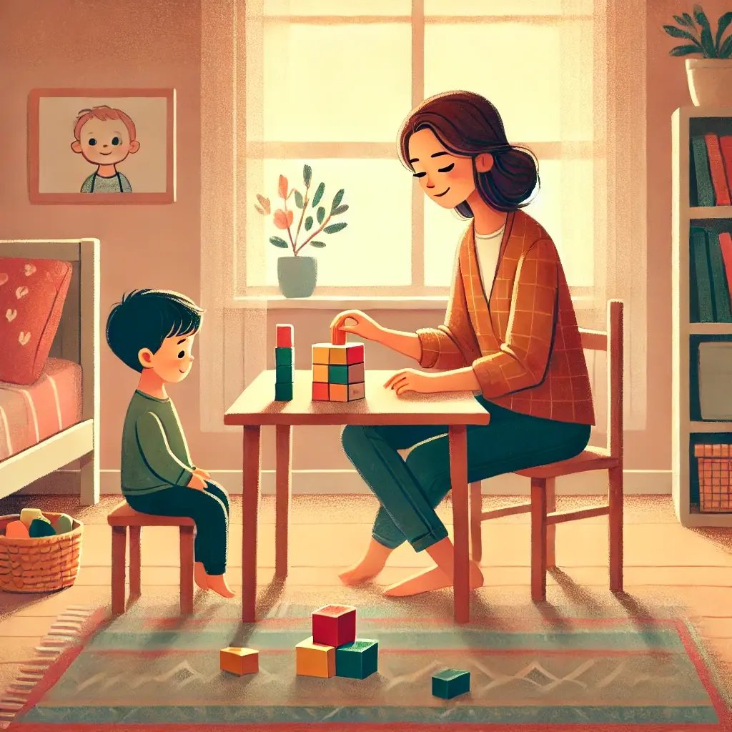 Modeling a preschool activity to gently invite participation without pressure