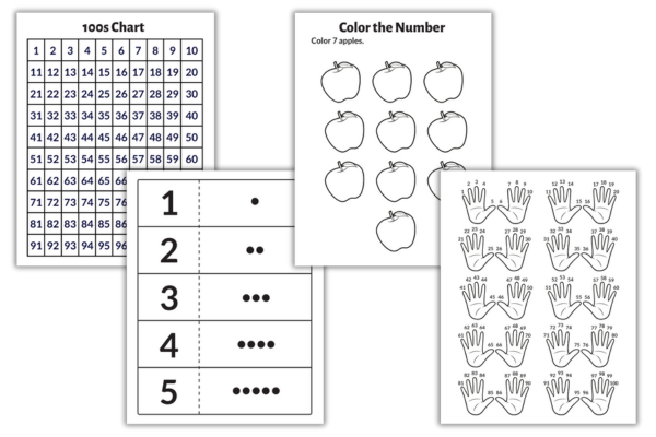 Number worksheets for preschool homeschool-1