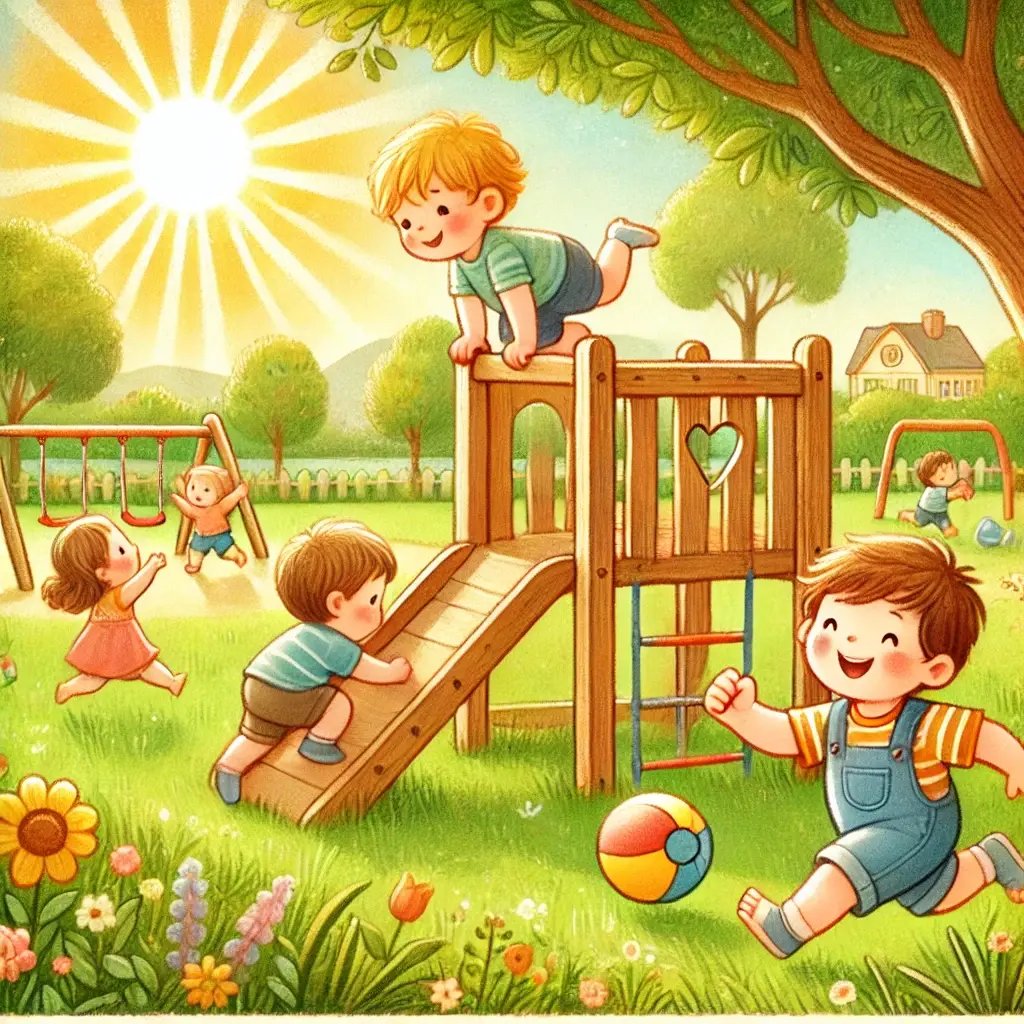 Outdoor play activities like climbing and ball games that support preschool fine motor and gross motor skill development