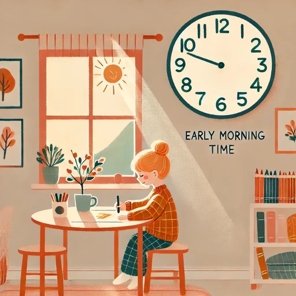 Preschool child learning at optimal time of day based on natural learning rhythms