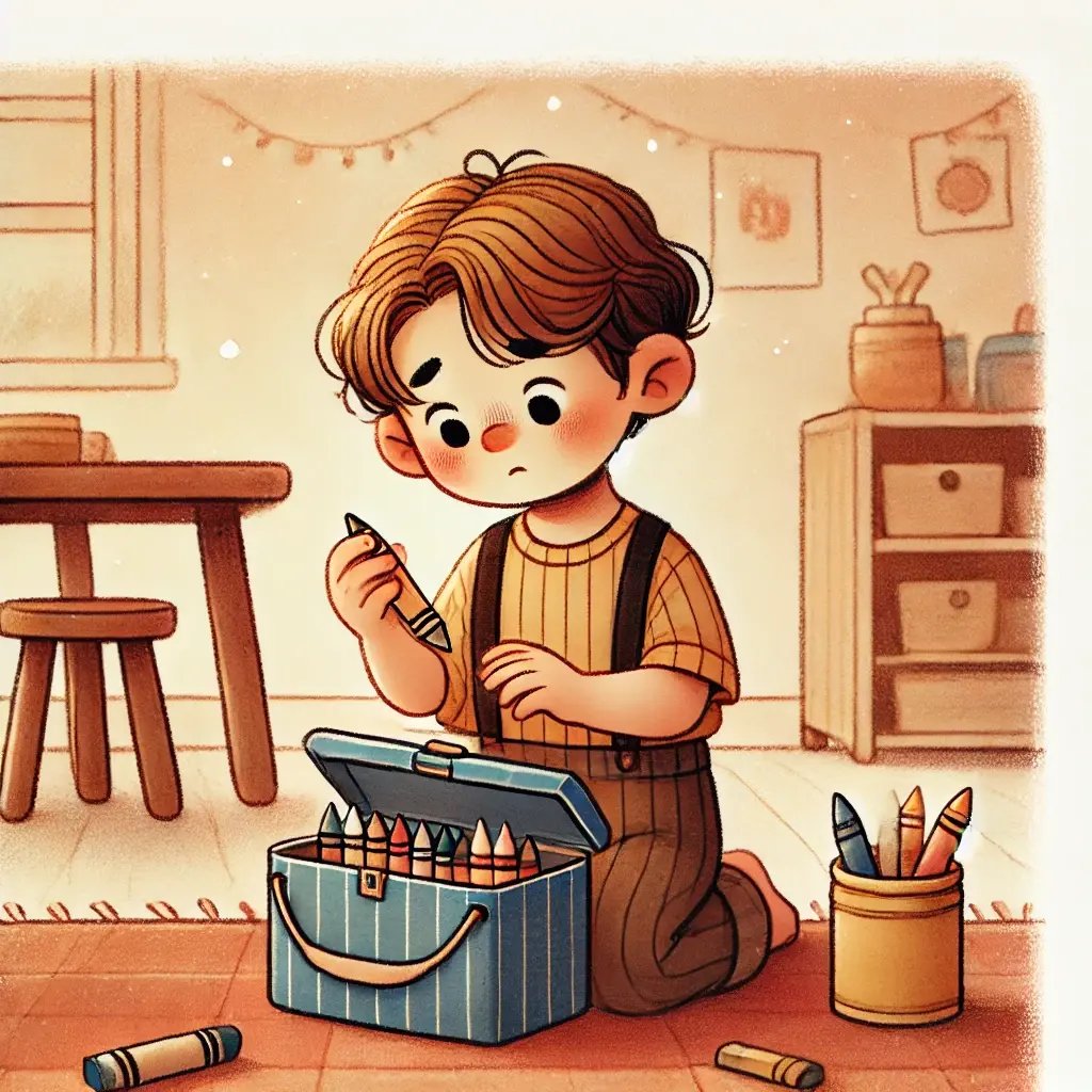 Preschooler using fine motor skills to open a lunchbox and hold a crayon correctly for pre-writing development