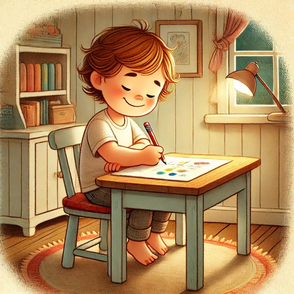 Preschooler using proper pencil grip and completing a worksheet comfortably after homeschool fine motor skill practice
