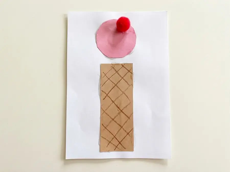 Letter I ice cream, an easy ice cream craft for preschoolers ages 3 to 5