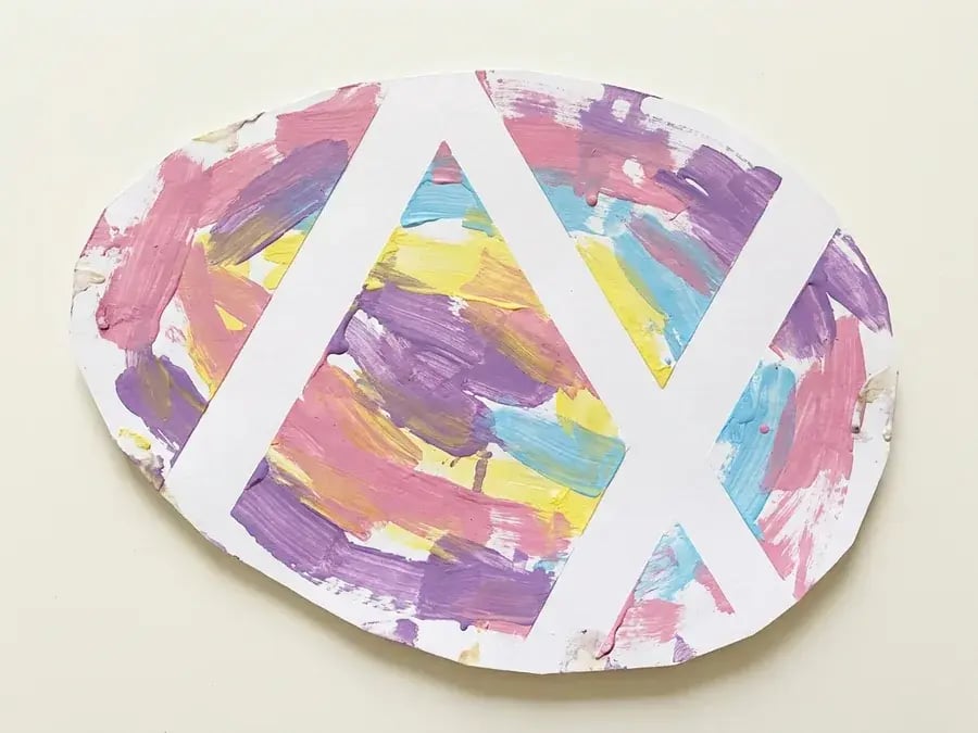 Tape resist Easter eggs, an easy Easter craft for preschoolers ages 3 to 5