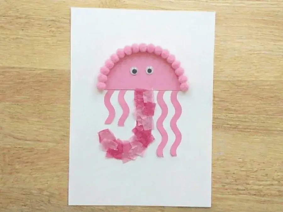 Letter J jellyfish, an easy jellyfish craft for preschoolers ages 3 to 5