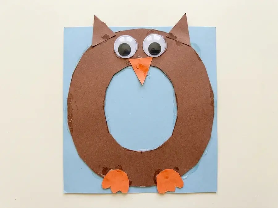 Letter O owl, an easy owl craft for preschoolers ages 3 to 5