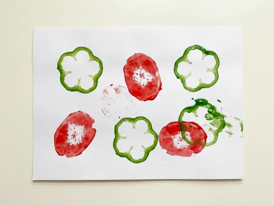Vegetable printing, an easy letter v craft for preschoolers ages 3 to 5