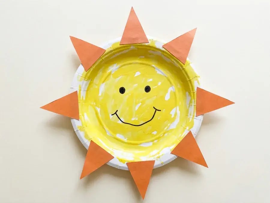 Paper plate sun, an easy paper plate craft for preschoolers ages 3 to 5