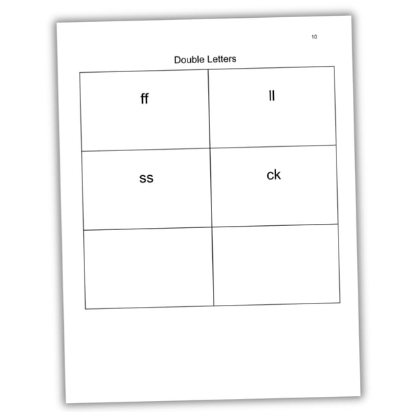 double letters flash card