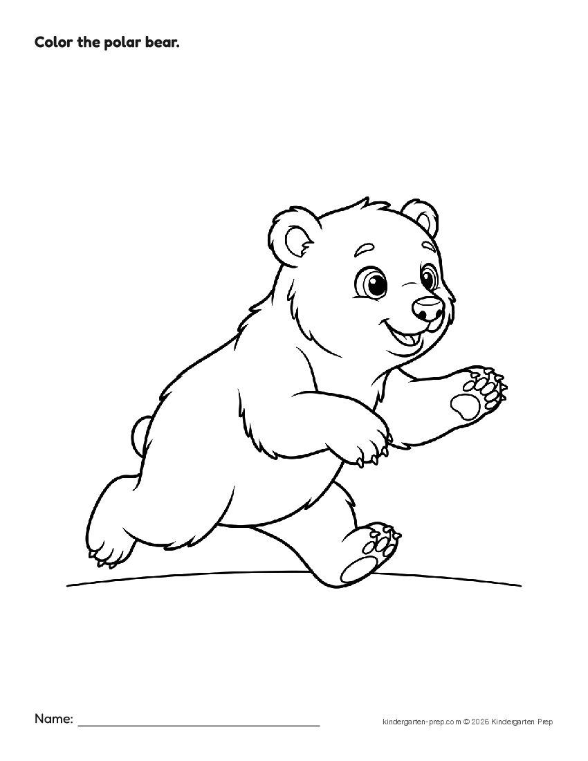 arctic coloring page for preschool, free printable