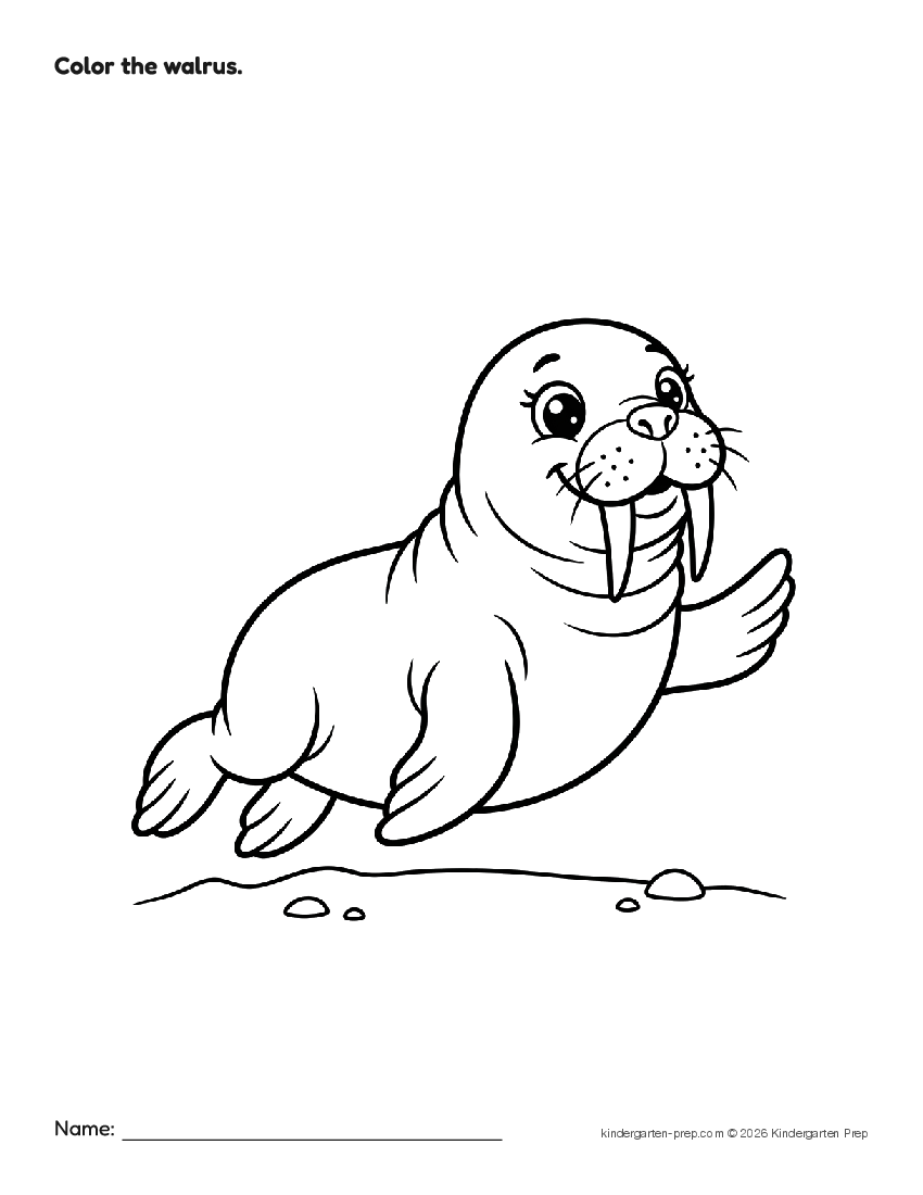 arctic coloring page for preschool, free printable