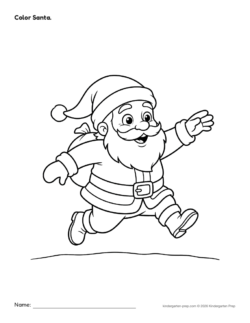 Christmas coloring page for preschool, free printable
