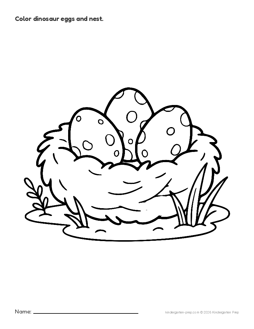 dinosaur coloring page for preschool, free printable