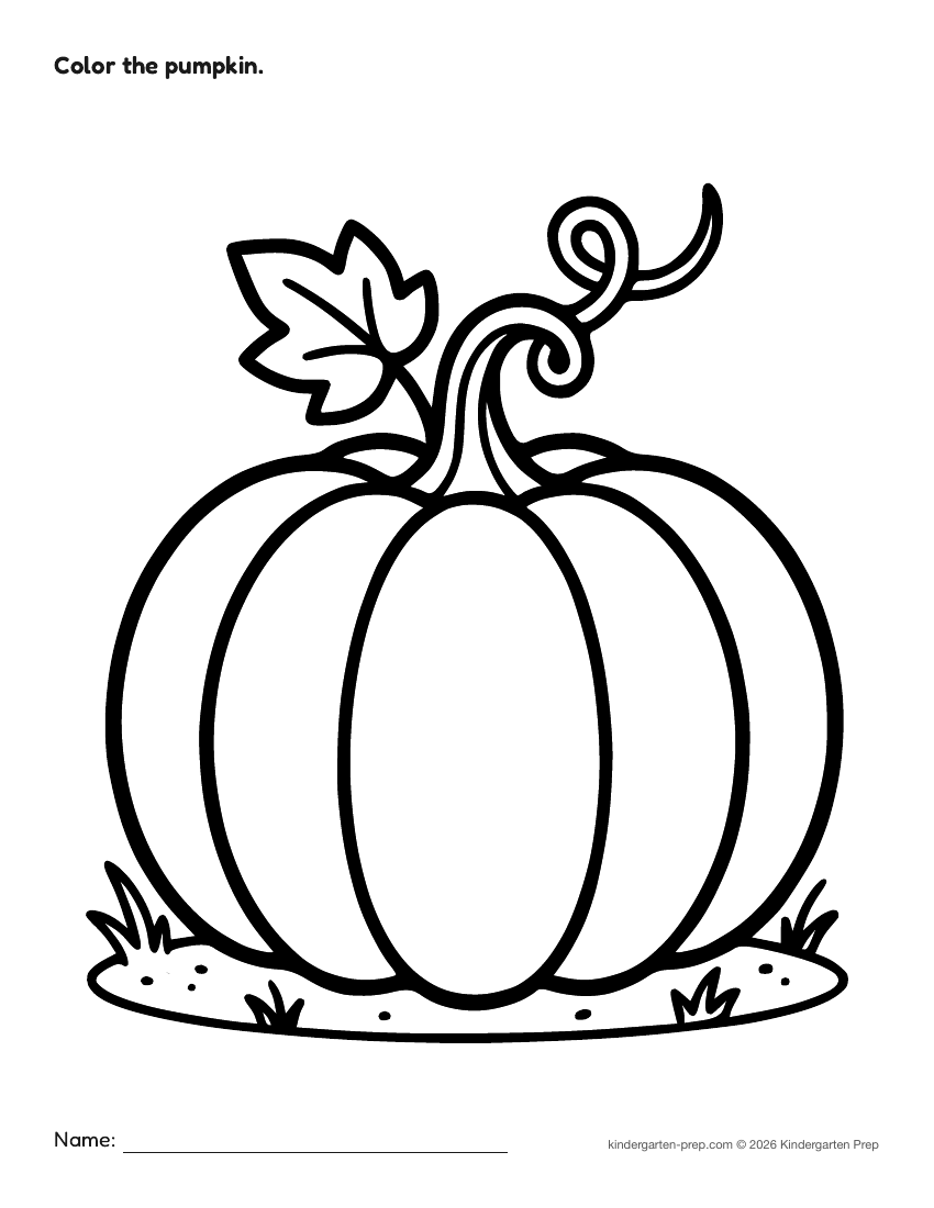 fall coloring page for preschool, free printable