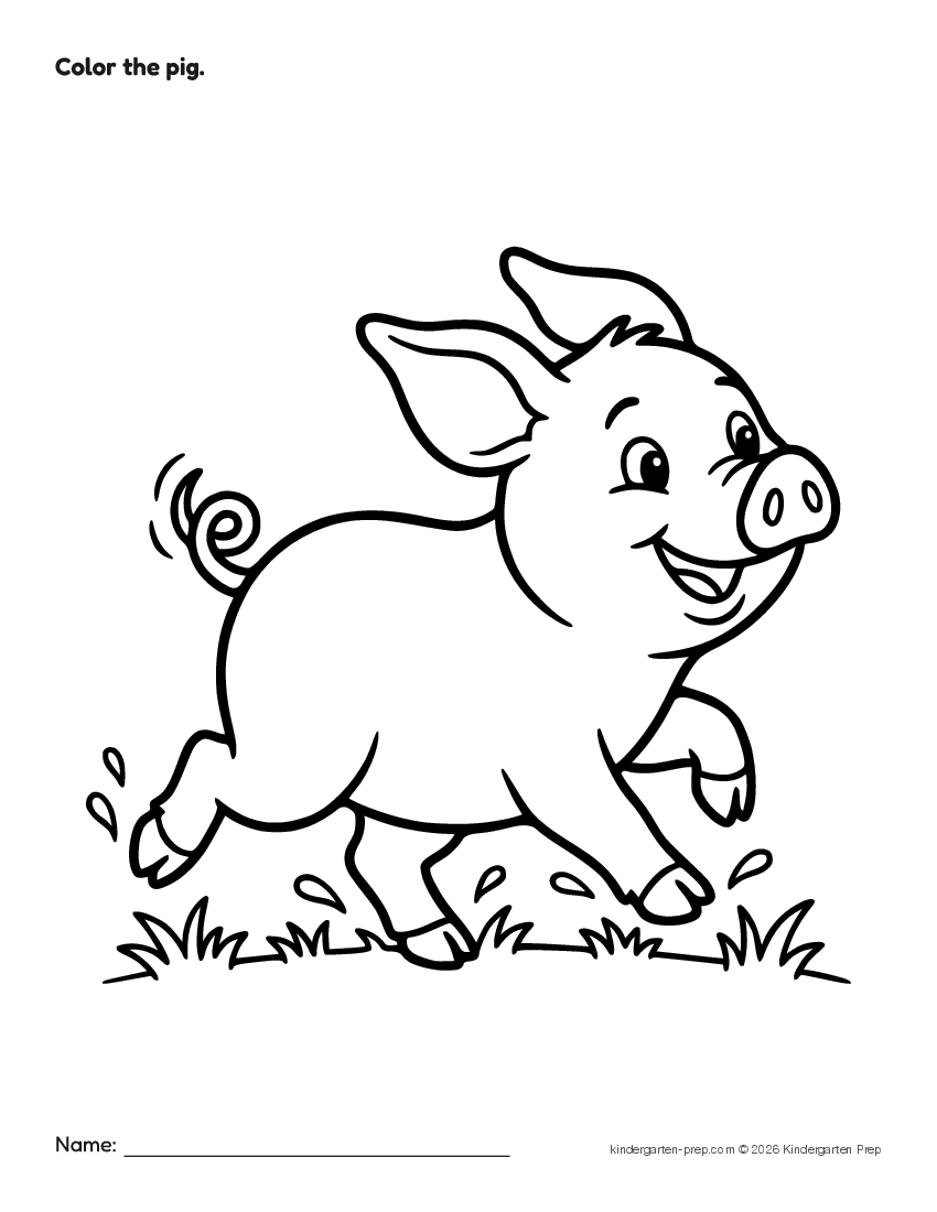 farm coloring page for preschool, free printable