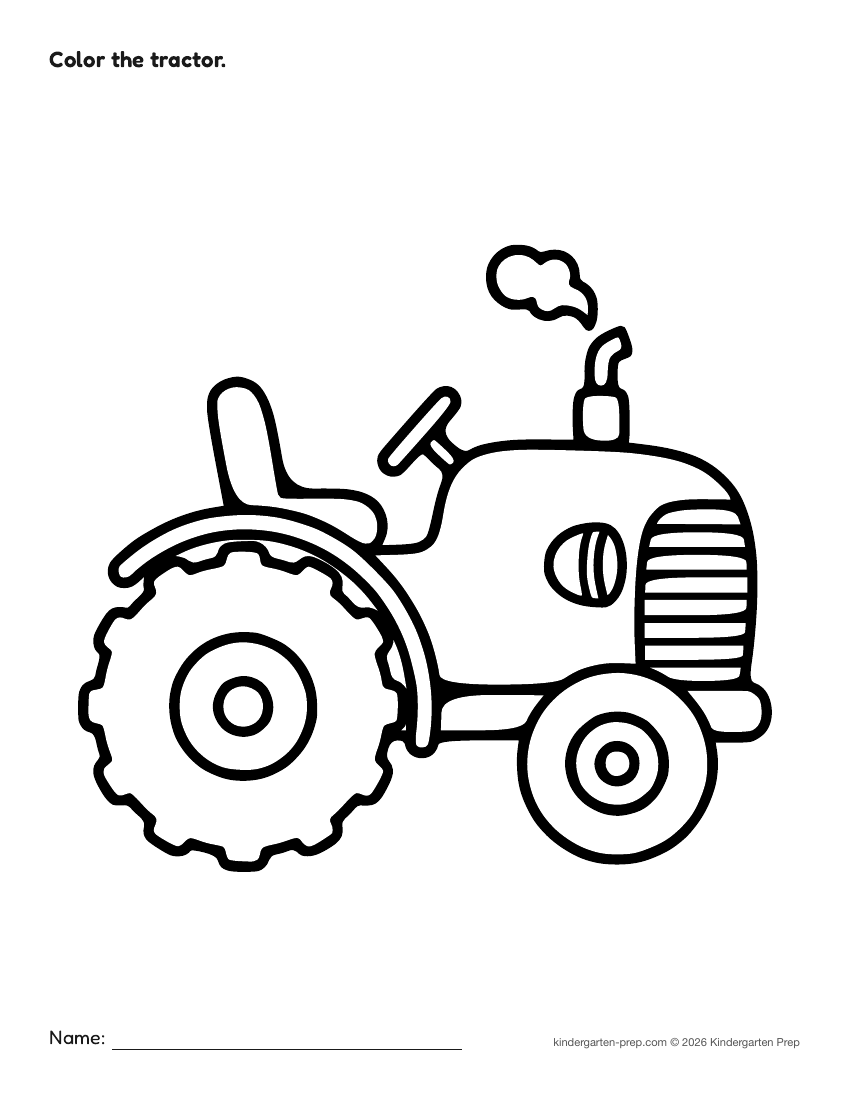 farm coloring page for preschool, free printable