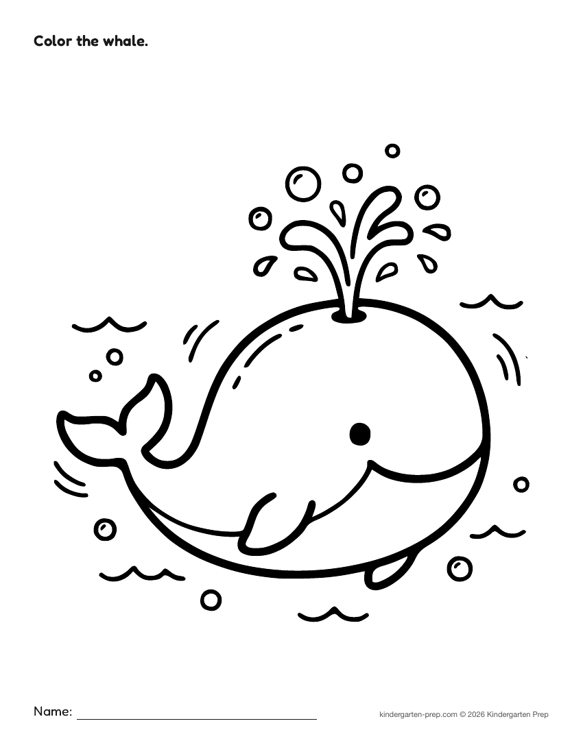 ocean coloring page for preschool, free printable