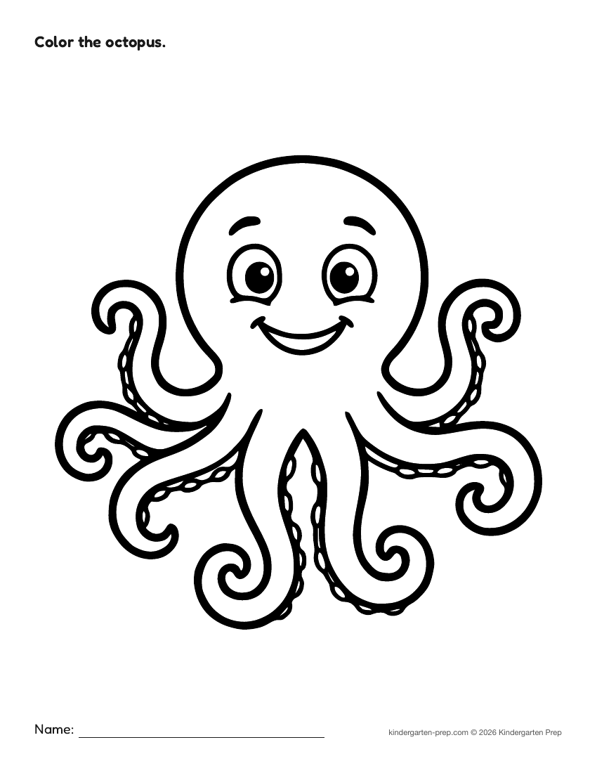ocean coloring page for preschool, free printable