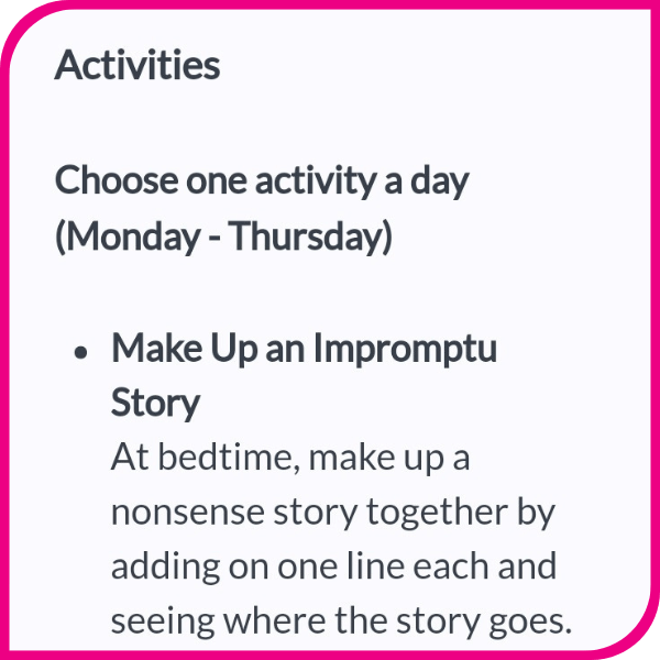 Homeschool preschool activities
